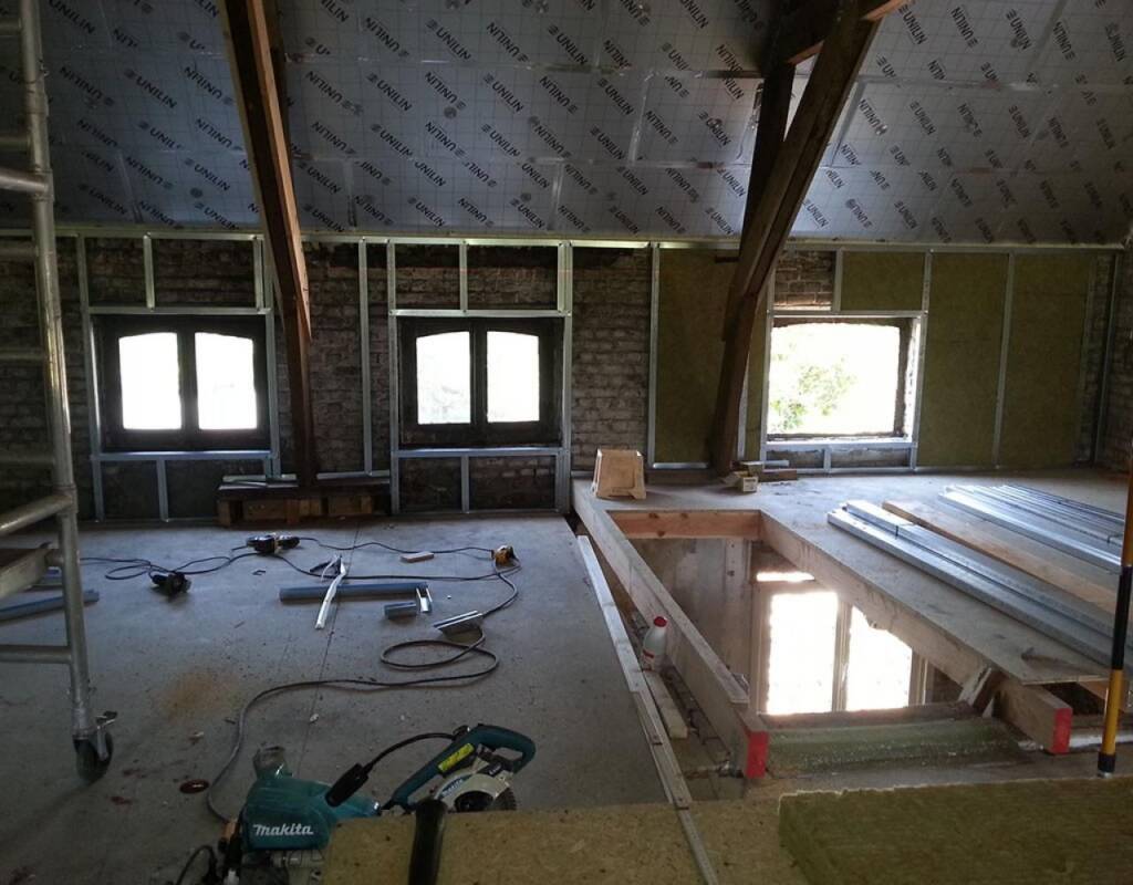 Totaalrenovaties Luwaert - Nieuwe binnenmuren plaatsen